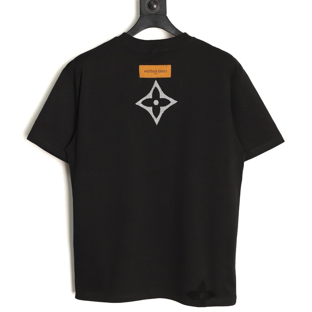 Louis Vuitton Flocked Logo Short-Sleeve T-Shirt TSK1,Louis Vuitton