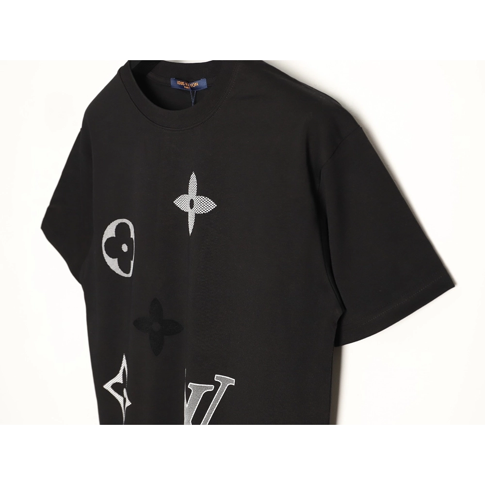 Louis Vuitton Flocked Logo Short-Sleeve T-Shirt TSK1,Louis Vuitton