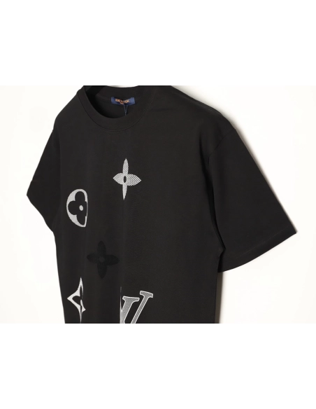 Louis Vuitton Flocked Logo Short-Sleeve T-Shirt TSK1,Louis Vuitton