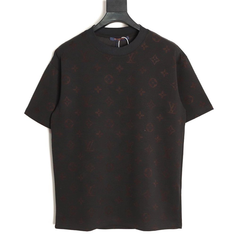 Louis Vuitton full monogram burnout short-sleeved shirt TSK4,Louis Vuitton