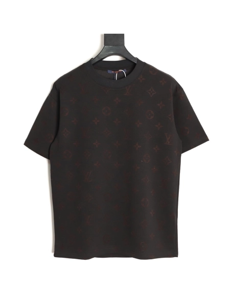 Louis Vuitton full monogram burnout short-sleeved shirt TSK4,Louis Vuitton