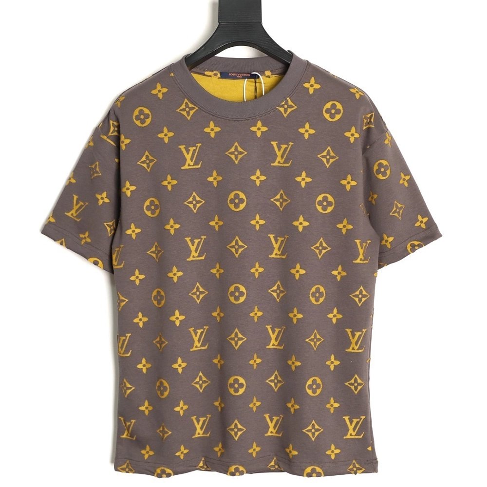 Louis Vuitton full monogram burnout short-sleeved shirt TSK3,Louis Vuitton