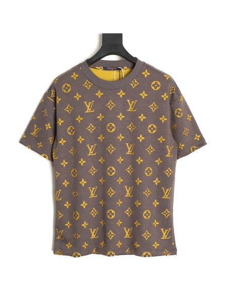 Louis Vuitton full monogram burnout short-sleeved shirt TSK3,Louis Vuitton