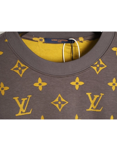 Louis Vuitton full monogram burnout short-sleeved shirt TSK3,Louis Vuitton
