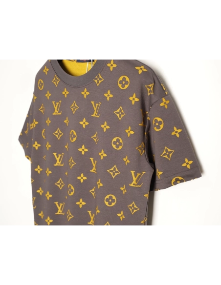 Louis Vuitton full monogram burnout short-sleeved shirt TSK3,Louis Vuitton