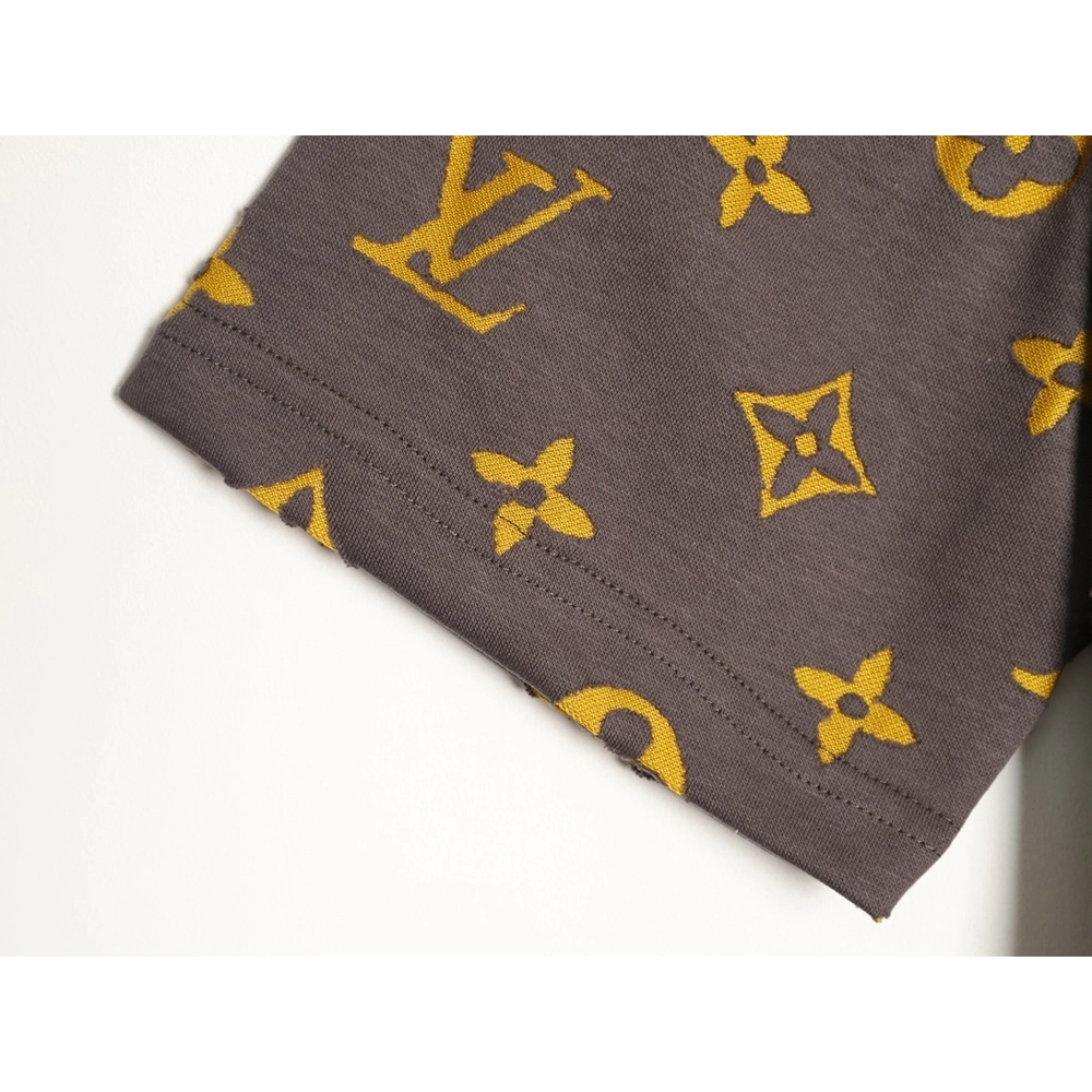 Louis Vuitton full monogram burnout short-sleeved shirt TSK3,Louis Vuitton