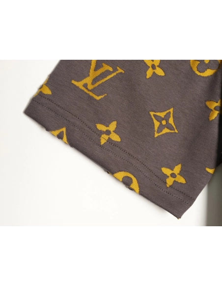 Louis Vuitton full monogram burnout short-sleeved shirt TSK3,Louis Vuitton