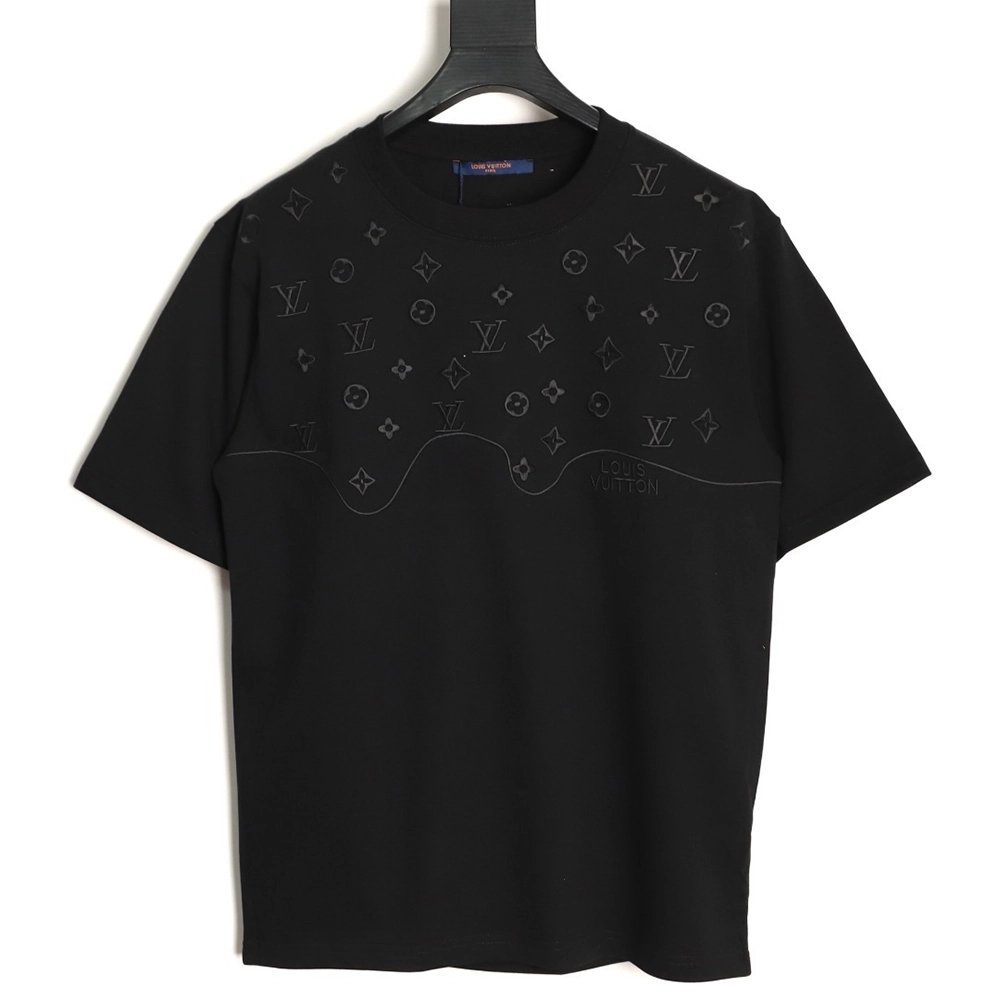 Louis Vuitton half-length logo monogram embroidered short-sleeved T-shirt TSK1,Louis Vuitton