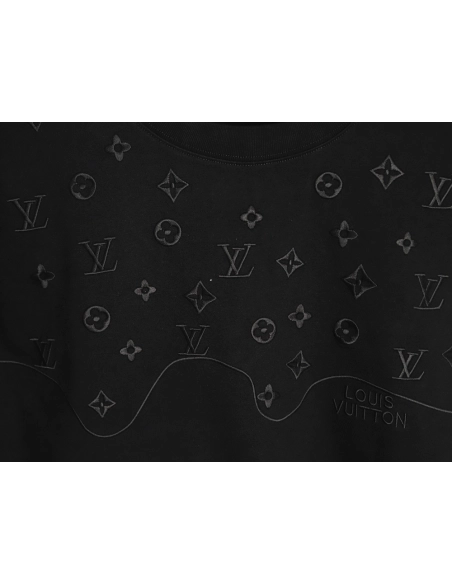 Louis Vuitton half-length logo monogram embroidered short-sleeved T-shirt TSK1,Louis Vuitton