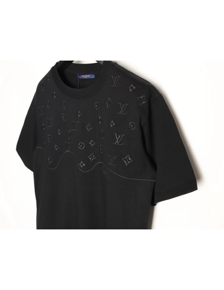 Louis Vuitton half-length logo monogram embroidered short-sleeved T-shirt TSK1,Louis Vuitton
