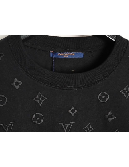 Louis Vuitton half-length logo monogram embroidered short-sleeved T-shirt TSK1,Louis Vuitton