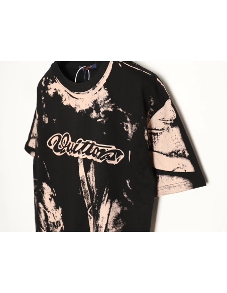 Louis Vuitton Illusion Tie-Dye Print Short-Sleeve Shirt TSK2,Louis Vuitton