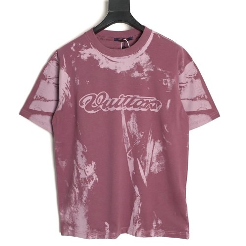 Louis Vuitton Illusion Tie-Dye Print Short-Sleeve Shirt TSK1,Louis Vuitton