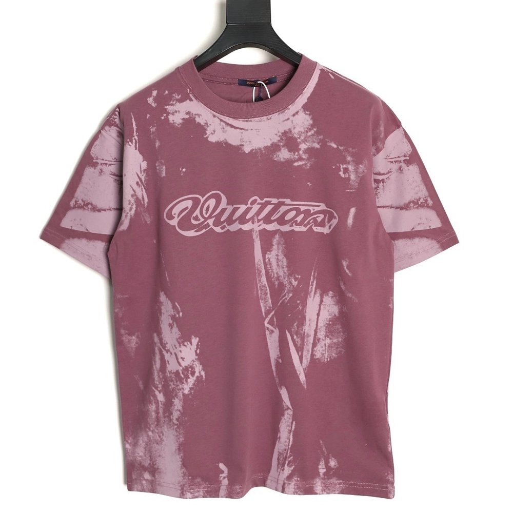 Louis Vuitton Illusion Tie-Dye Print Short-Sleeve Shirt TSK1,Louis Vuitton