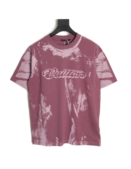 Louis Vuitton Illusion Tie-Dye Print Short-Sleeve Shirt TSK1,Louis Vuitton
