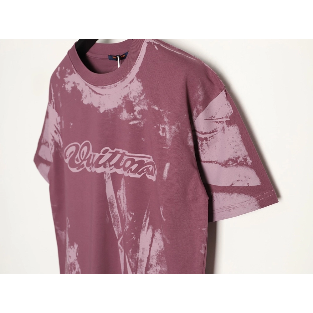Louis Vuitton Illusion Tie-Dye Print Short-Sleeve Shirt TSK1,Louis Vuitton