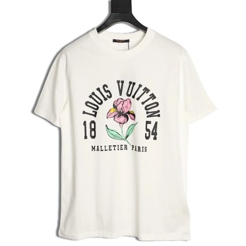 Louis Vuitton Iris 1854 Vintage Print Short-Sleeve T-Shirt,Louis Vuitton