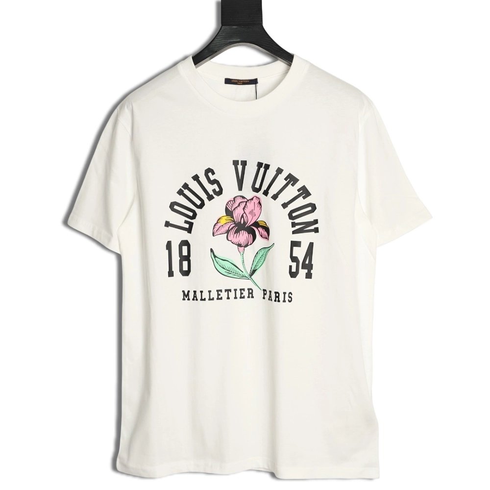 Louis Vuitton Iris 1854 Vintage Print Short-Sleeve T-Shirt,Louis Vuitton
