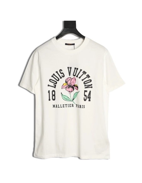 Louis Vuitton Iris 1854 Vintage Print Short-Sleeve T-Shirt,Louis Vuitton