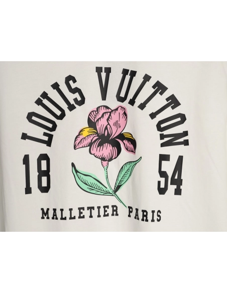 Louis Vuitton Iris 1854 Vintage Print Short-Sleeve T-Shirt,Louis Vuitton