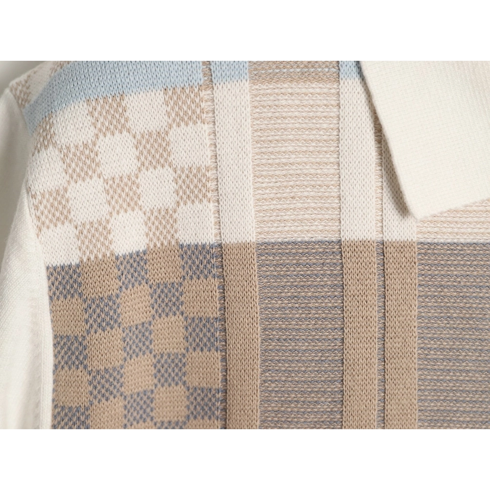 Louis Vuitton Plaid Jacquard-Knit Short-Sleeve Shirt,Louis Vuitton