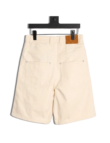 Louis Vuitton Pocket Leather Patch Denim Shorts,Louis Vuitton
