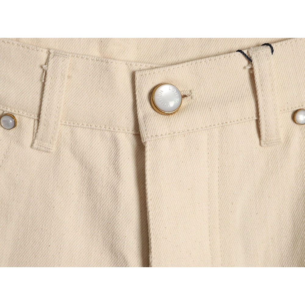 Louis Vuitton Pocket Leather Patch Denim Shorts,Louis Vuitton