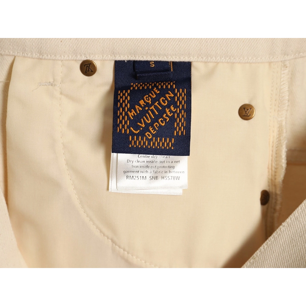 Louis Vuitton Pocket Leather Patch Denim Shorts,Louis Vuitton