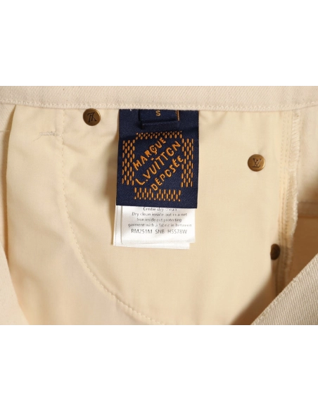 Louis Vuitton Pocket Leather Patch Denim Shorts,Louis Vuitton