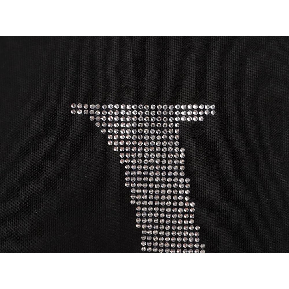 Louis Vuitton Rhinestone Large Logo Short-Sleeve T-Shirt TSK1,Louis Vuitton