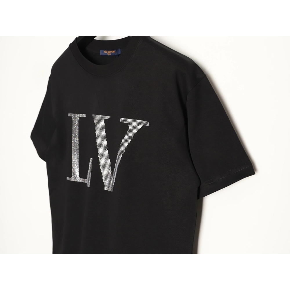 Louis Vuitton Rhinestone Large Logo Short-Sleeve T-Shirt TSK1,Louis Vuitton