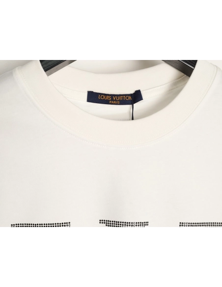 Louis Vuitton Rhinestone Large Logo Short-Sleeve T-Shirt,Louis Vuitton