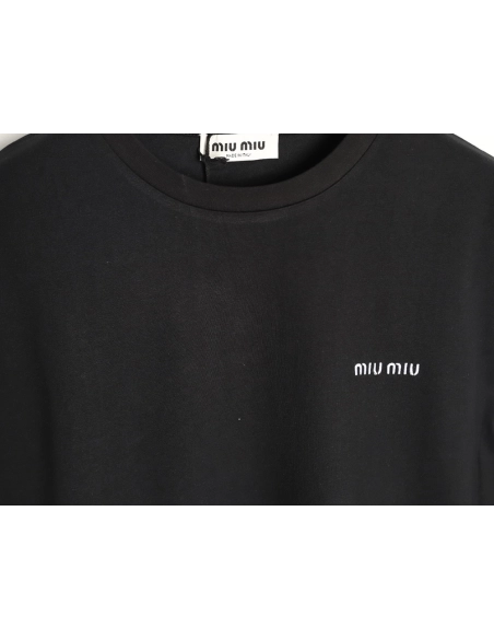 Miu Miu Embroidered Logo Short-Sleeve T-Shirt TSK1,Miu Miu