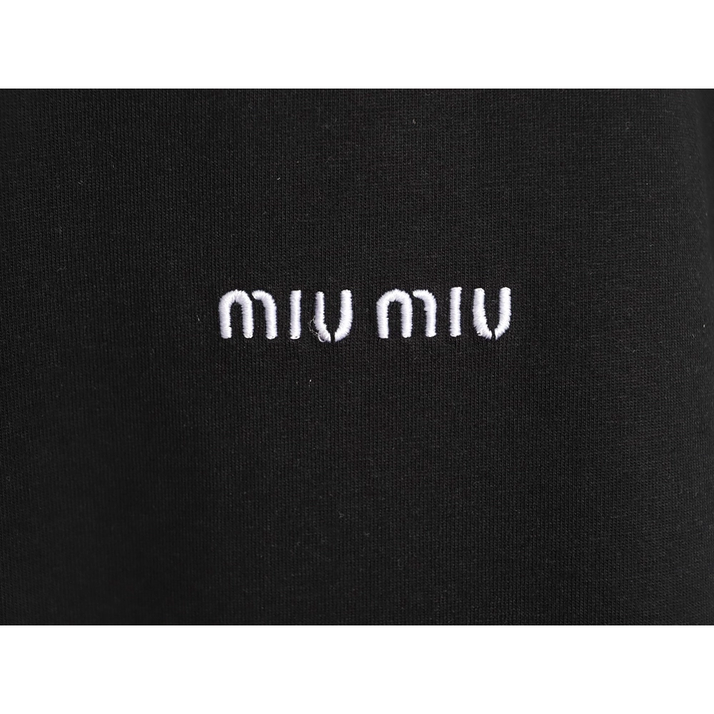 Miu Miu Embroidered Logo Short-Sleeve T-Shirt TSK1,Miu Miu