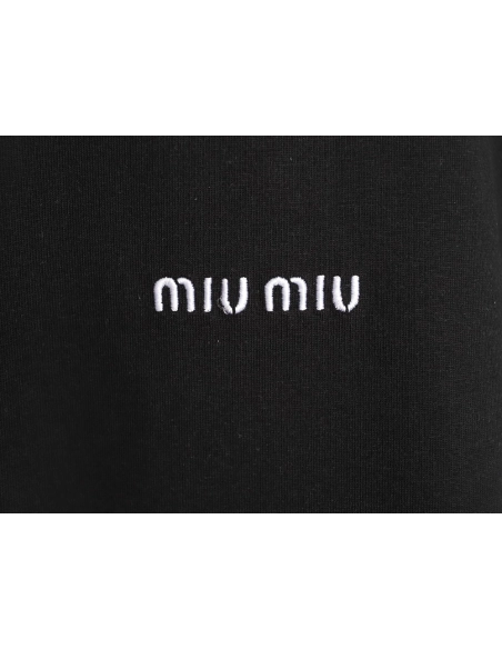 Miu Miu Embroidered Logo Short-Sleeve T-Shirt TSK1,Miu Miu