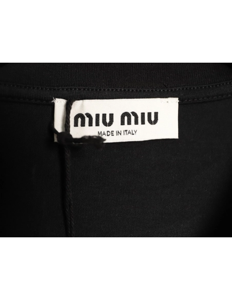 Miu Miu Embroidered Logo Short-Sleeve T-Shirt TSK1,Miu Miu