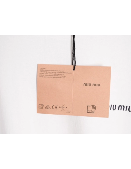 Miu Miu Embroidered Logo Short-Sleeve T-Shirt,Miu Miu