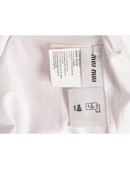 Miu Miu Embroidered Logo Short-Sleeve T-Shirt,Miu Miu