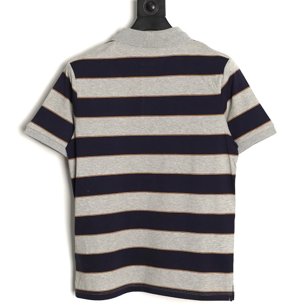 Miu Miu grey-blue striped short-sleeved polo shirt,Miu Miu