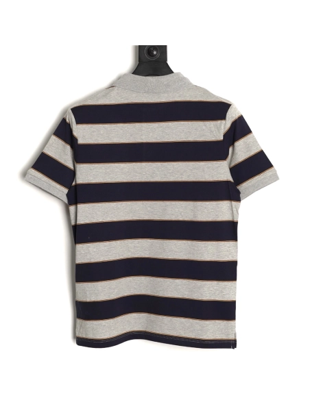 Miu Miu grey-blue striped short-sleeved polo shirt,Miu Miu