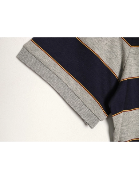 Miu Miu grey-blue striped short-sleeved polo shirt,Miu Miu