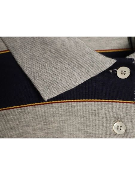 Miu Miu grey-blue striped short-sleeved polo shirt,Miu Miu