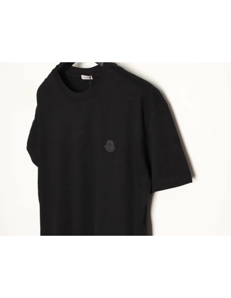 Moncler Embroidered Black Label Logo Short-Sleeve T-Shirt TSK1,Moncler