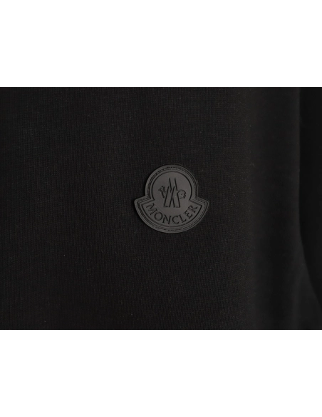 Moncler Embroidered Black Label Logo Short-Sleeve T-Shirt TSK1,Moncler