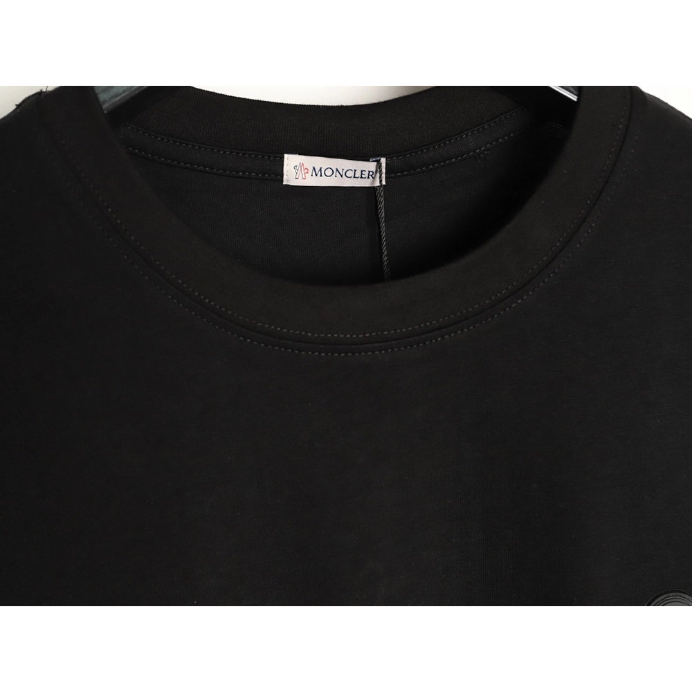 Moncler Embroidered Black Label Logo Short-Sleeve T-Shirt TSK1,Moncler