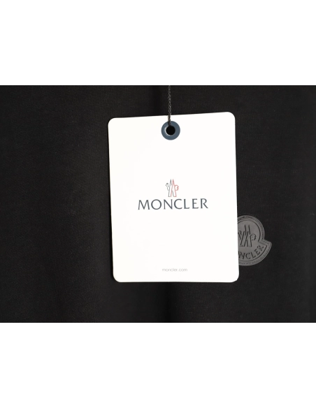 Moncler Embroidered Black Label Logo Short-Sleeve T-Shirt TSK1,Moncler