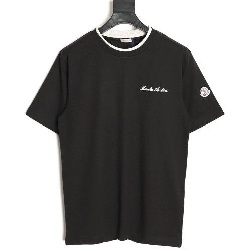 Moncler faux two-piece embroidered logo short-sleeved T-shirt TSK1,Moncler
