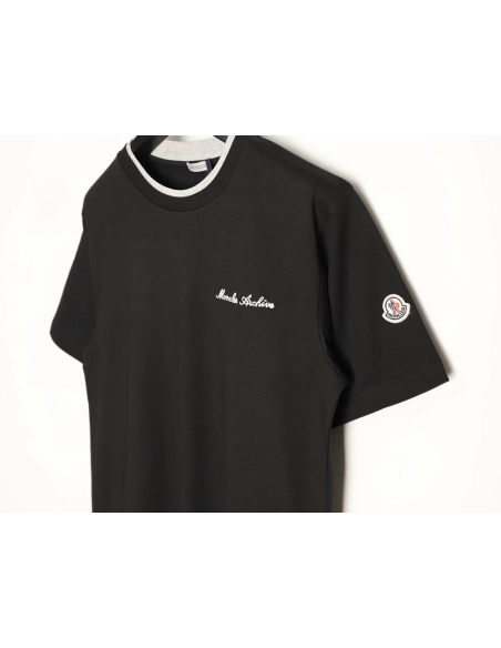 Moncler faux two-piece embroidered logo short-sleeved T-shirt TSK1,Moncler