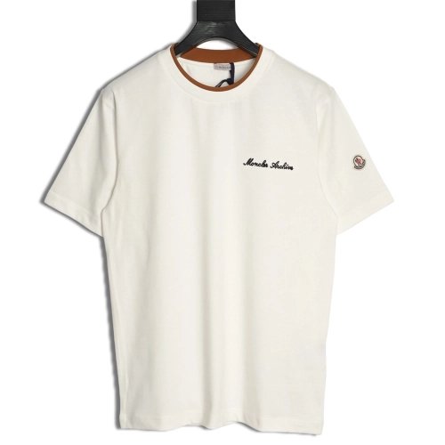 Moncler faux two-piece embroidered logo short-sleeved T-shirt,Moncler