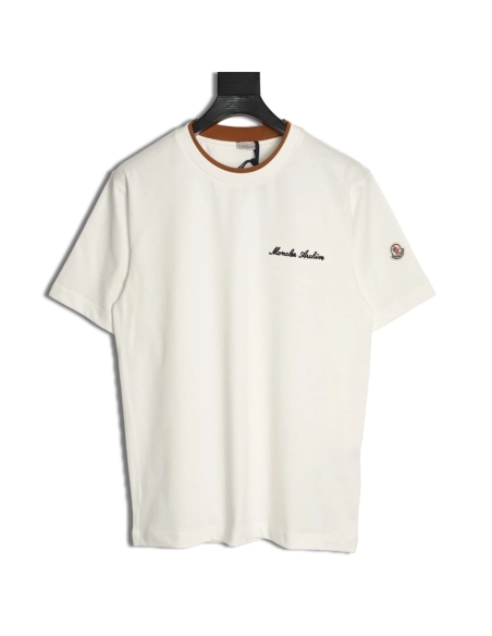 Moncler faux two-piece embroidered logo short-sleeved T-shirt,Moncler